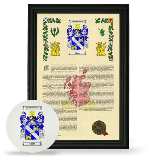 Shato Framed Armorial History and Mouse Pad - Black