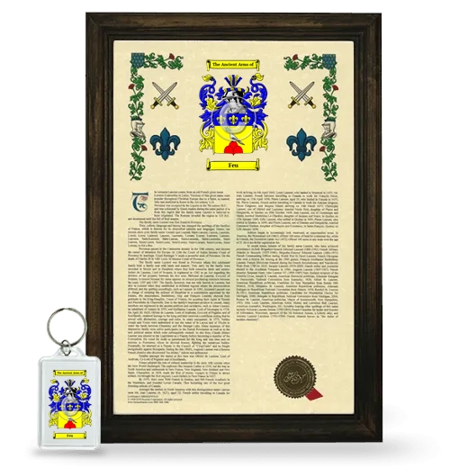 Feu Framed Armorial History and Keychain - Brown