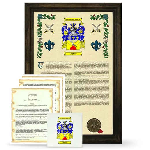 Lephay Framed Armorial, Symbolism and Large Tile - Brown