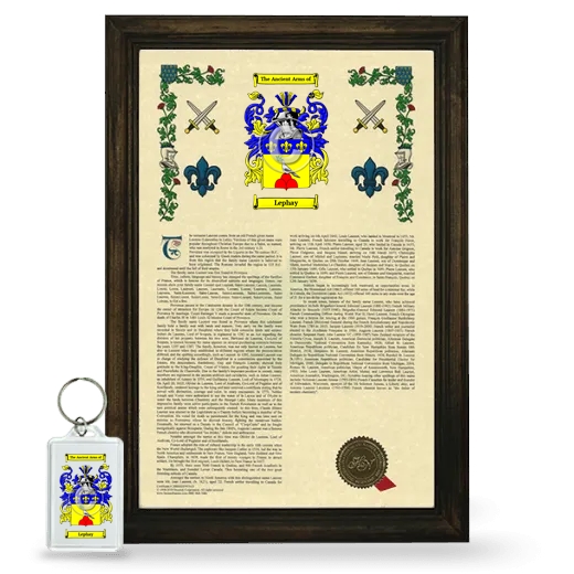 Lephay Framed Armorial History and Keychain - Brown