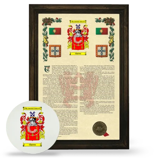 Chavez Framed Armorial History and Mouse Pad - Brown
