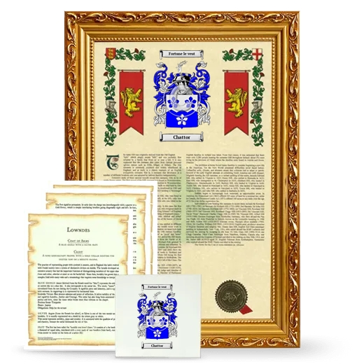 Chattor Framed Armorial, Symbolism and Large Tile - Gold