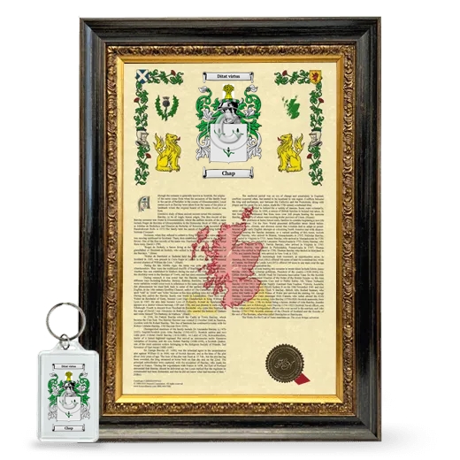 Chap Framed Armorial History and Keychain - Heirloom