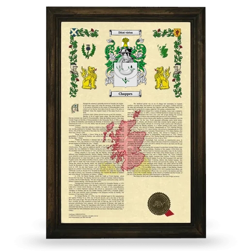 Chappes Armorial History Framed - Brown