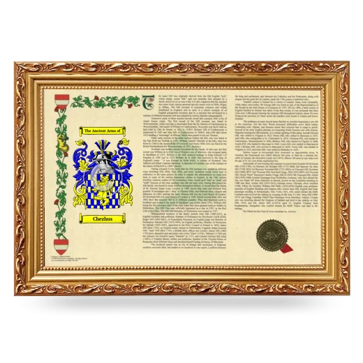 Chezhus Armorial Landscape Framed - Gold