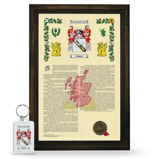 Chainey Framed Armorial History and Keychain - Brown