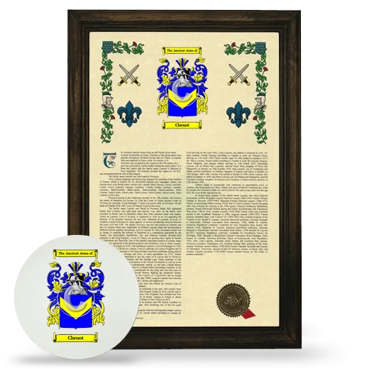 Chenot Framed Armorial History and Mouse Pad - Brown