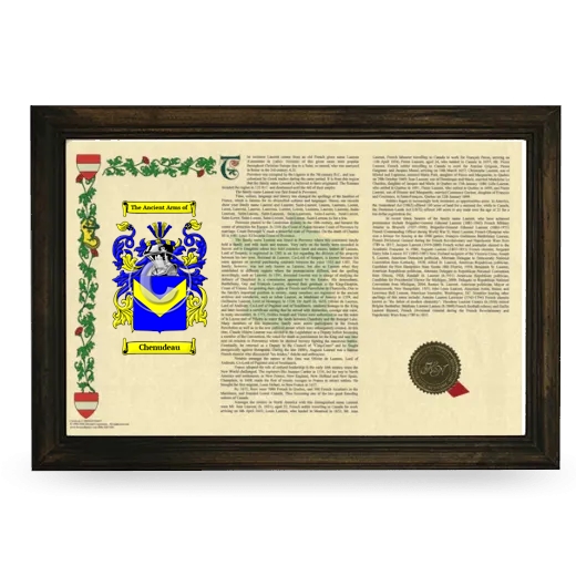 Chenudeau Armorial Landscape Framed - Brown