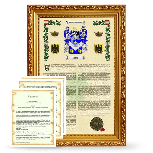 Cerny Framed Armorial History and Symbolism - Gold