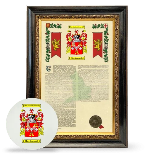 Cheesborough Framed Armorial History and Mouse Pad - Heirloom