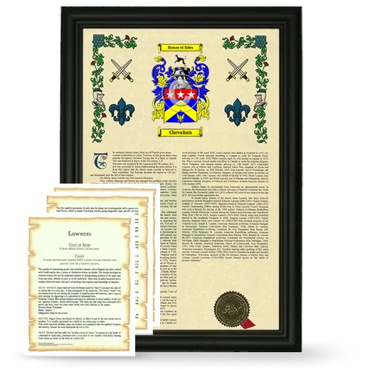 Chevaliais Framed Armorial History and Symbolism - Black