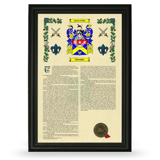 Chevalier Armorial History Framed - Black