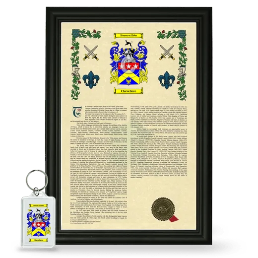 Cheveliere Framed Armorial History and Keychain - Black