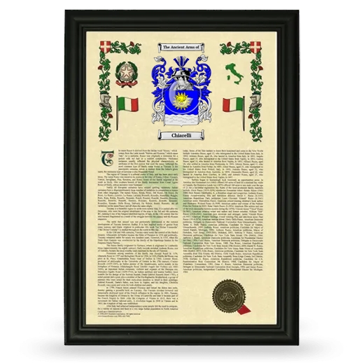 Chiarelli Armorial History Framed - Black