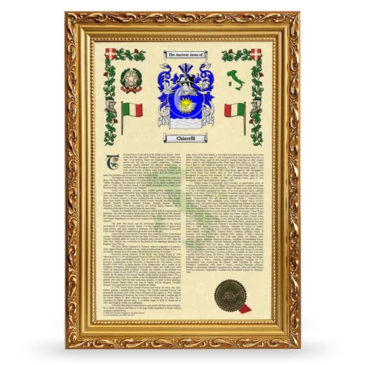 Chiarelli Armorial History Framed - Gold