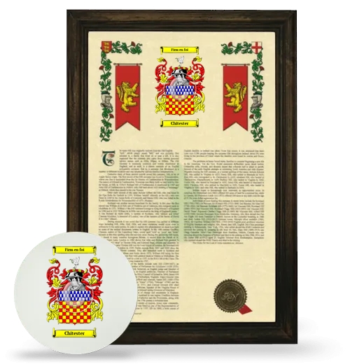 Chitester Framed Armorial History and Mouse Pad - Brown