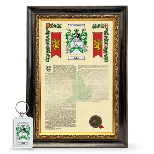 Chiken Framed Armorial History and Keychain - Heirloom