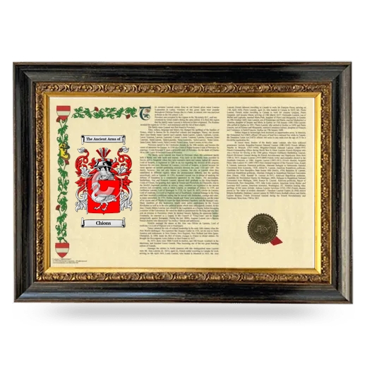 Chions Armorial Landscape Framed - Heirloom