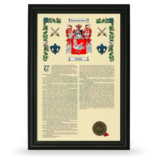 Scyons Armorial History Framed - Black