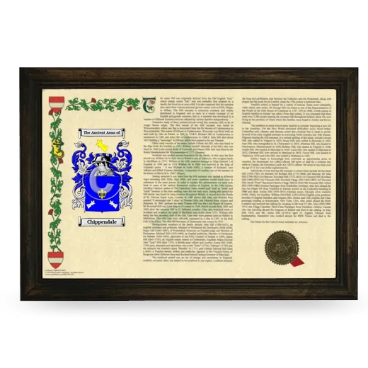 Chippendale Armorial Landscape Framed - Brown