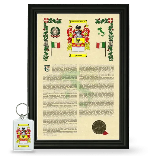 Quirino Framed Armorial History and Keychain - Black