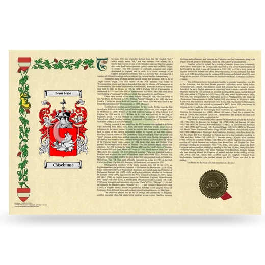 Chisehume Armorial History Landscape Style