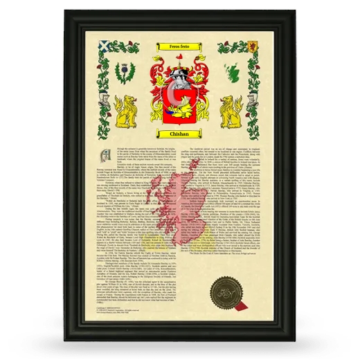 Chishan Armorial History Framed - Black