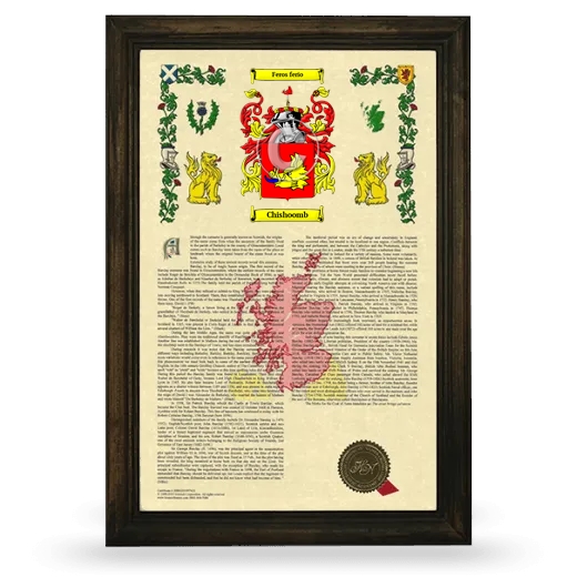 Chishoomb Armorial History Framed - Brown