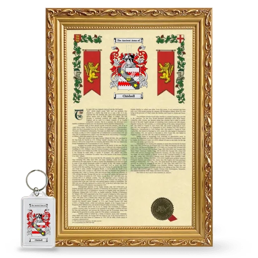 Chishull Framed Armorial History and Keychain - Gold