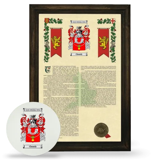 Chumly Framed Armorial History and Mouse Pad - Brown