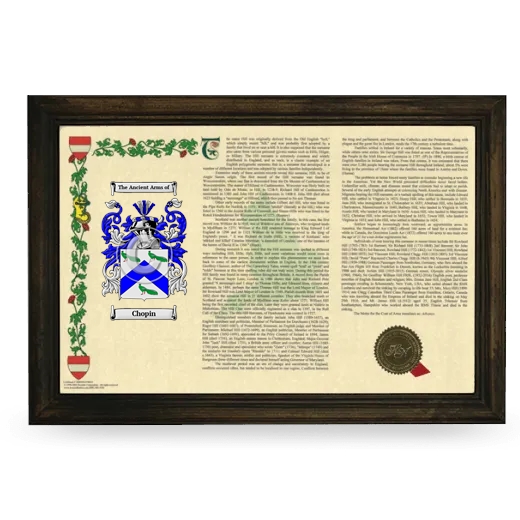 Chopin Armorial Landscape Framed - Brown