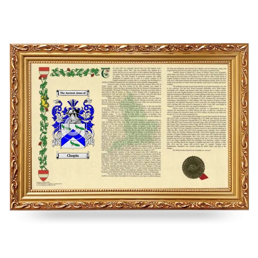 Chopin Armorial Landscape Framed - Gold