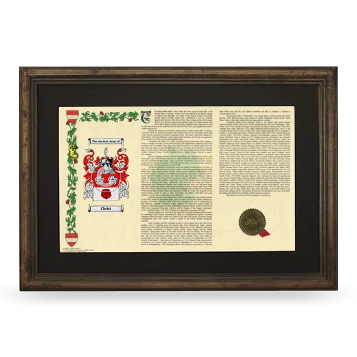 Christ Deluxe Armorial Landscape Framed - Brown