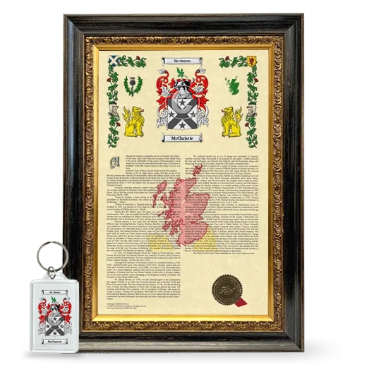 McChristie Framed Armorial History and Keychain - Heirloom