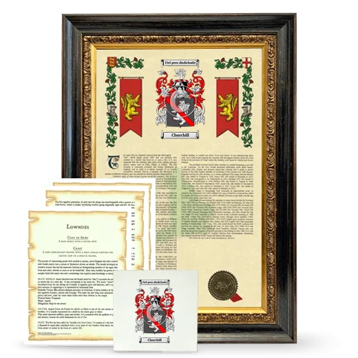 Churchill Framed Armorial, Symbolism and Large Tile - Heirloom