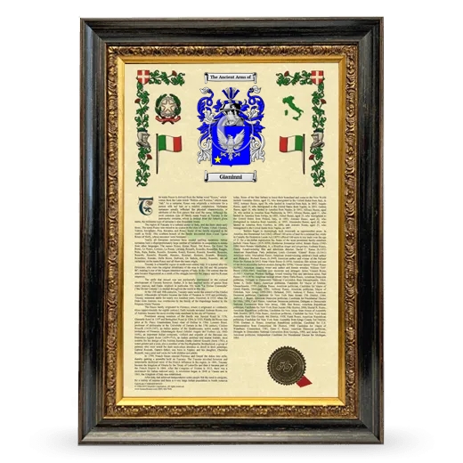 Gianinni Armorial History Framed - Heirloom