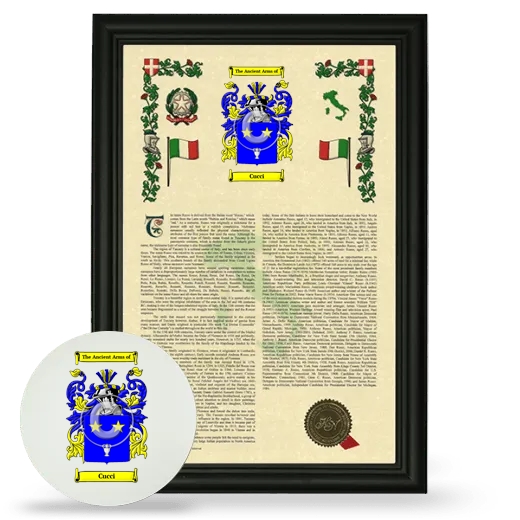 Cucci Framed Armorial History and Mouse Pad - Black