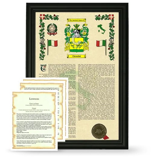 Ciccarini Framed Armorial History and Symbolism - Black