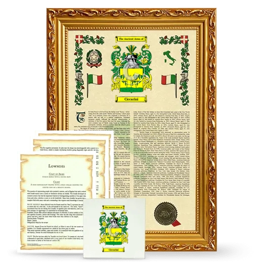 Ciccarini Framed Armorial, Symbolism and Large Tile - Gold