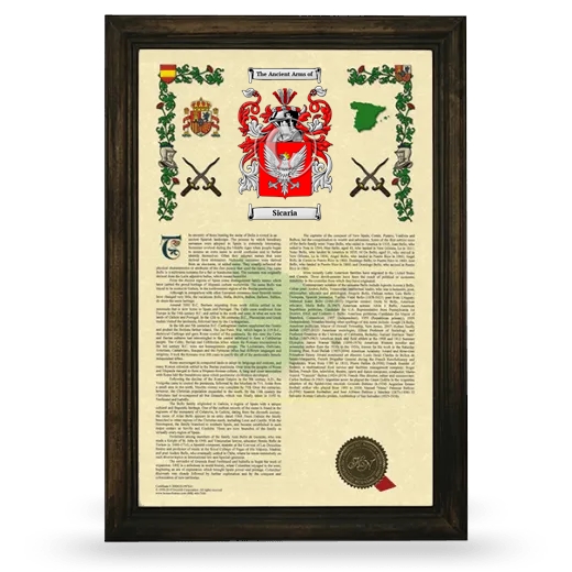 Sicaria Armorial History Framed - Brown