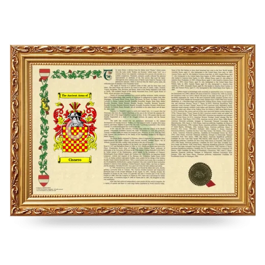 Cisnero Armorial Landscape Framed - Gold