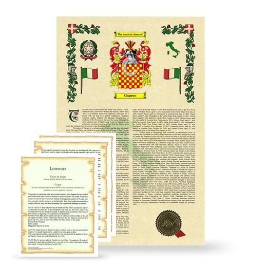 Cisnero Armorial History and Symbolism package