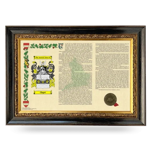 Claget Armorial Landscape Framed - Heirloom