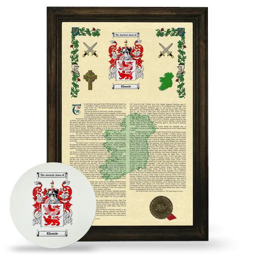 Klansie Framed Armorial History and Mouse Pad - Brown
