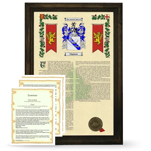 Clapman Framed Armorial History and Symbolism - Brown
