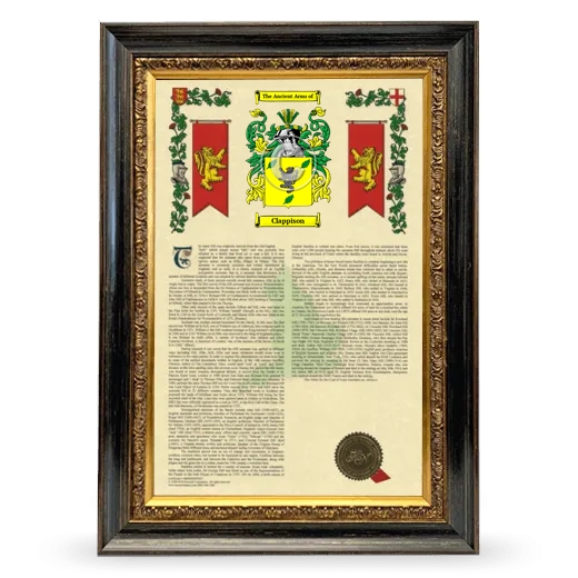 Clappison Armorial History Framed - Heirloom