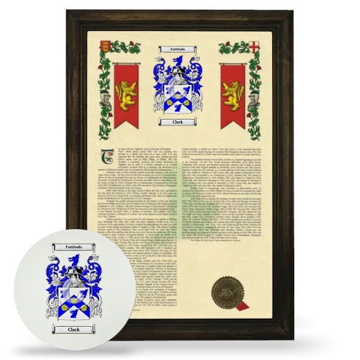 Clark Framed Armorial History and Mouse Pad - Brown