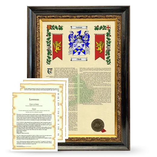 Clark Framed Armorial History and Symbolism - Heirloom