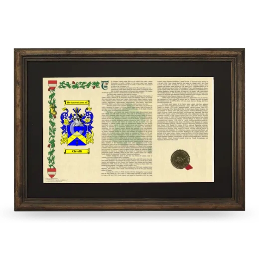 Clavelli Deluxe Armorial Landscape Framed - Brown