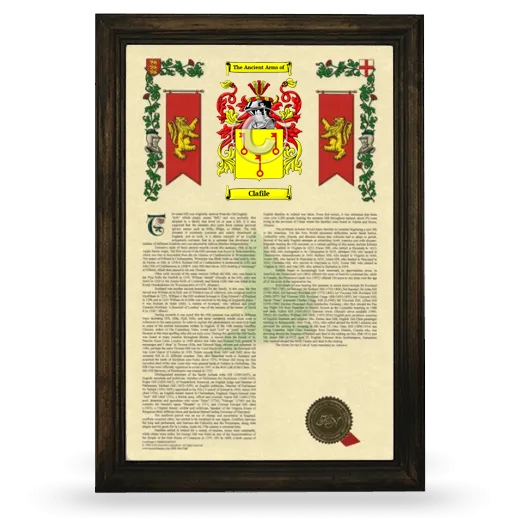 Clafile Armorial History Framed - Brown